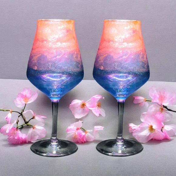 Ombre Fairy/14oz Tulip Wine Set - Picture 4 of 5